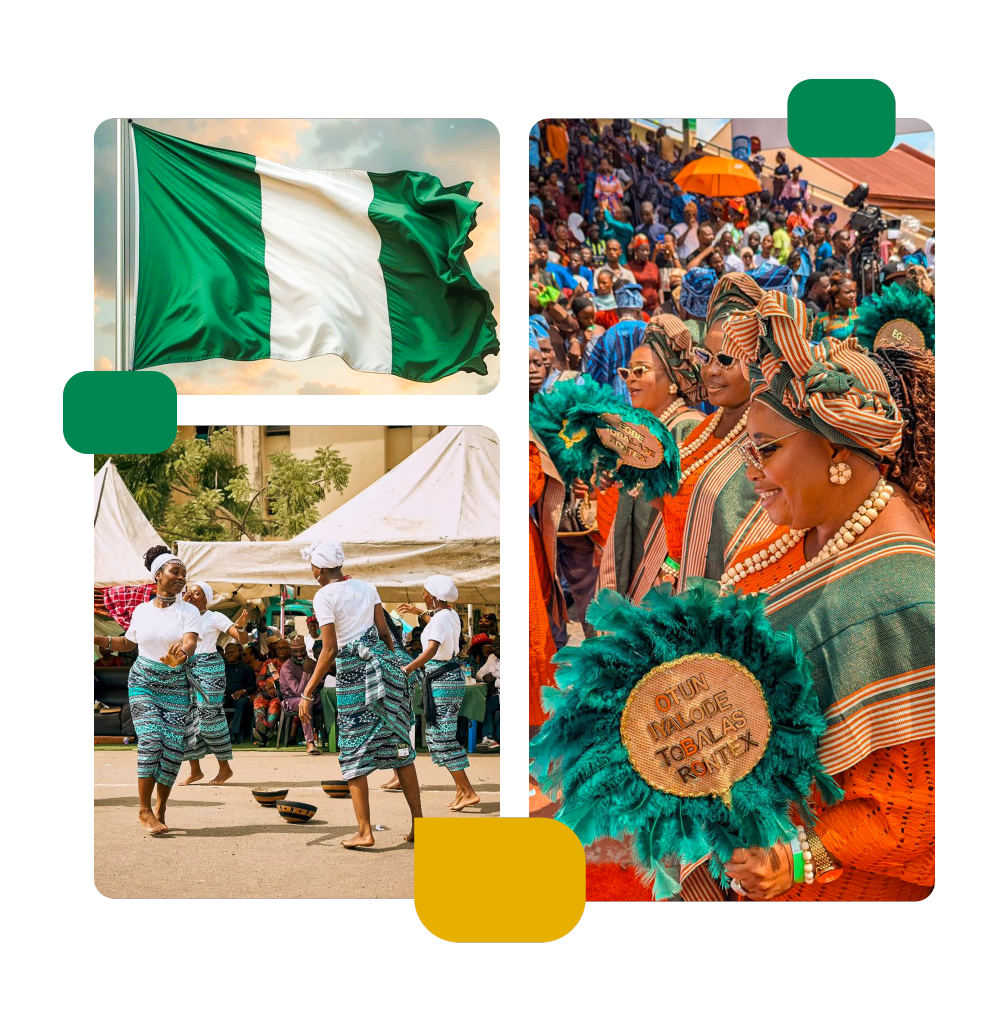 People in nepal with the nigeria flag